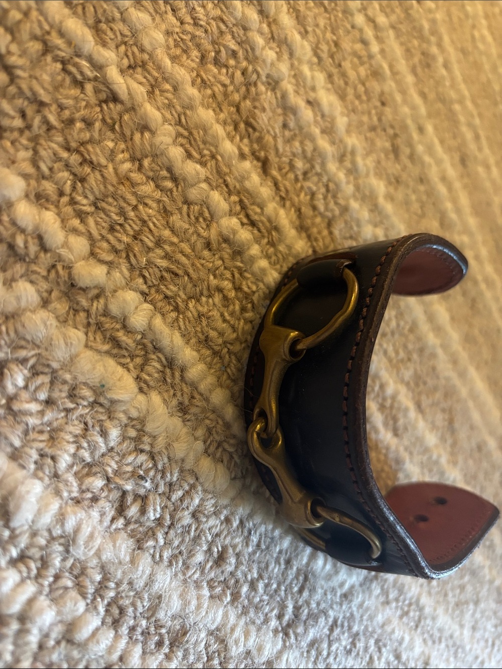 Brown Leather Bracelet with Tapered Design